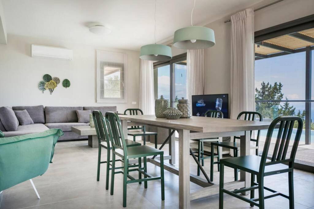Color Villas-New Villa Green At Trapezaki With Private Pool Mousata Екстер'єр фото